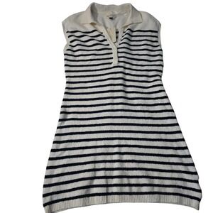 Universal Thread Navy Stripe Collared Sleeveless Sweater Dress Size Medium